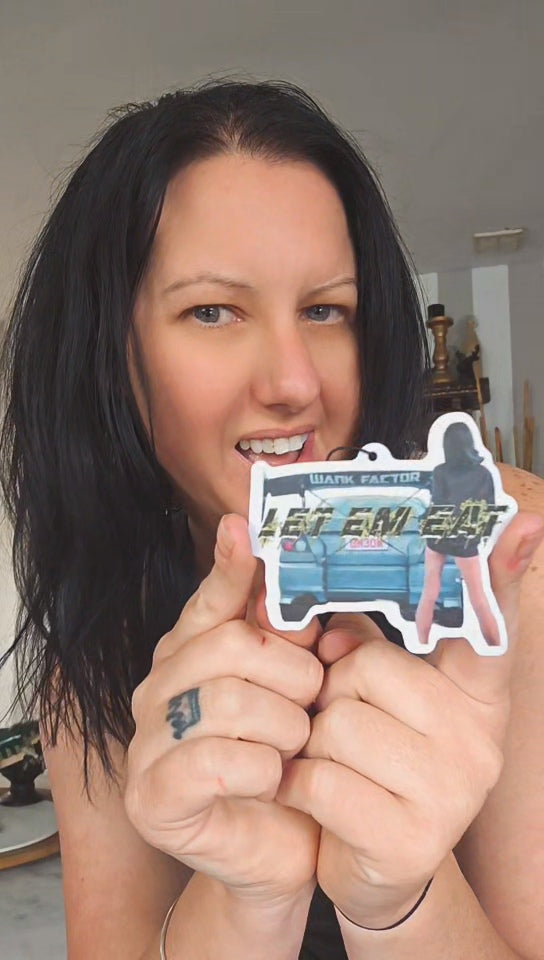 "LET EM EAT" Air Freshner (peach)